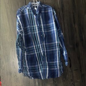 20X blue plaid button down size 2XL